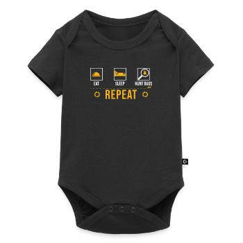 Eat Sleep Hunt Bugs Repeat Funny Entomologist Bug - Baby Premium short-sleeve bodysuit - black - Front