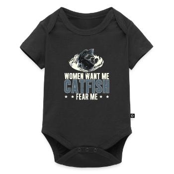 Women Want Me Funny Catfish Fishing For A Bottom - Baby Premium short-sleeve bodysuit - black - Front