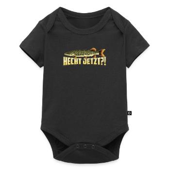 Hecht Jetzt Lustig Hecht Angler Fischer - Baby Premium Kurzarmbody - Schwarz - Vorne
