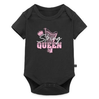 String Queen Funny Harpist Harp Player - Baby Premium short-sleeve bodysuit - black - Front