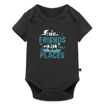 Ich habe Freunde in niedrigen Lagen Shark - Baby Premium Kurzarmbody - Schwarz - Vorne