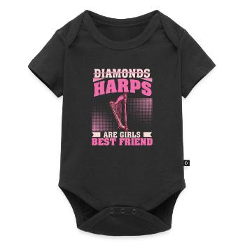 Harps Are Girls Best Friend Harpist Player - Body à manches courtes Premium Bébé - noir - Devant