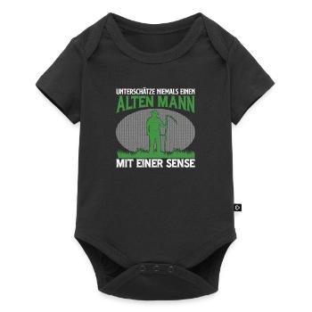 Unterschätze Niemals Einen Alten Mann Mit Einer - Baby Premium Kurzarmbody - Schwarz - Vorne