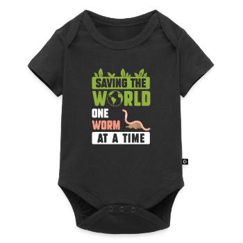 Saving The World Funny Vermiculture Humor For A - Baby Premium short-sleeve bodysuit - black - Front