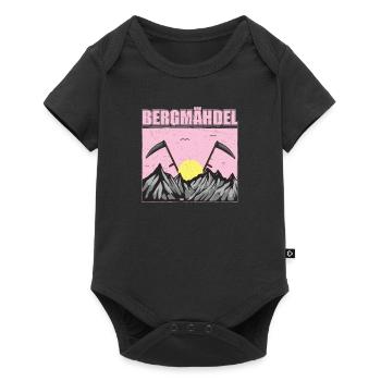 Bergmähdel Lustig Sensenmähen Handmähen - Baby Premium Kurzarmbody - Schwarz - Vorne