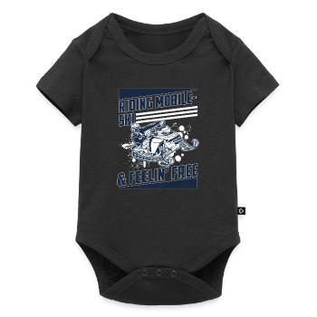 Riding Mobile-Ski & Feelin Free Funny Snowmobile - Baby Premium short-sleeve bodysuit - black - Front