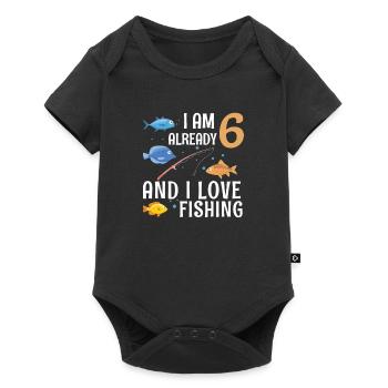 I Am Already 6 And I Love Fishing 6 Years Old 6th - Body à manches courtes Premium Bébé - noir - Devant