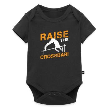 Heben Sie die Querstange! Lustiger Stock springend - Baby Premium Kurzarmbody - Schwarz - Vorne