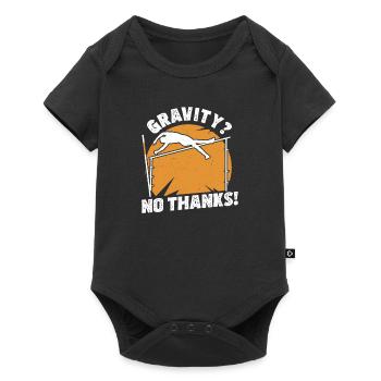 Gravity? No Thanks! Funny Pole Jumping - Baby Premium short-sleeve bodysuit - black - Front