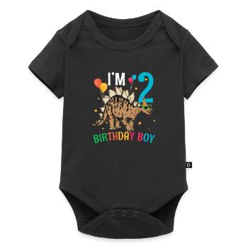 I'm 2 Birthday Boy Stegosaurus 2 Year Old 2nd - Baby Premium Kurzarmbody - Schwarz - Vorne