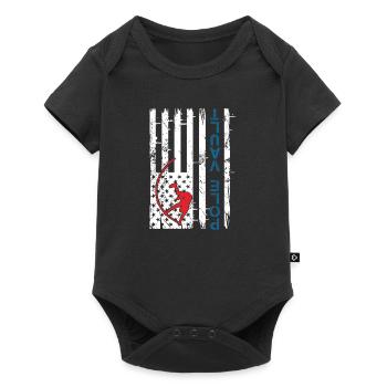 Pole Vaulting Drapeau américain à l'envers - Body à manches courtes Premium Bébé - noir - Devant