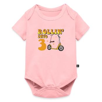Rollin Into 3 Trottinette électrique 3 ans - Body à manches courtes Premium Bébé - rose - Devant