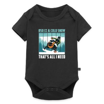 850cc & Cold Snow Snowmobile Riding Motor Sled - Baby Premium short-sleeve bodysuit - black - Front