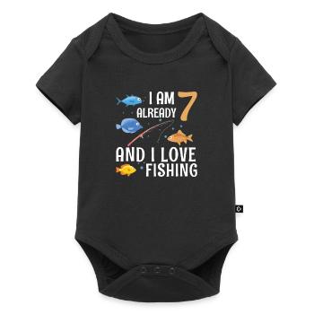 I Am Already 7 And I Love Fishing 7 Year Old 7th - Baby Premium short-sleeve bodysuit - black - Front