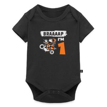 Braaaap I'm 1 Dirt Bike Motocross 1 an 1er - Body à manches courtes Premium Bébé - noir - Devant
