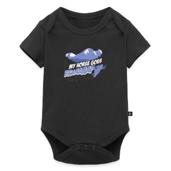 My Horse Goes Braaaaap Funny Snowmobile Riding - Baby Premium short-sleeve bodysuit - black - Front