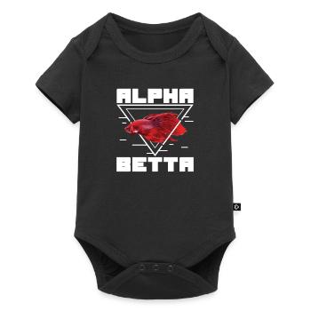 Lustiger Alpha Red Betta-Fisch für einen - Baby Premium Kurzarmbody - Schwarz - Vorne