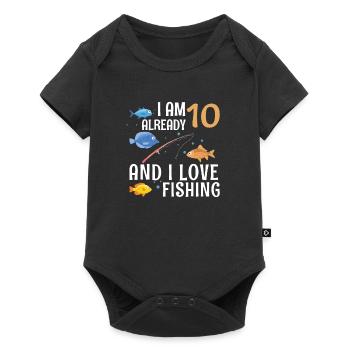 I Am Already 10 And I Love Fishing 10 Year Old - Baby Premium short-sleeve bodysuit - black - Front