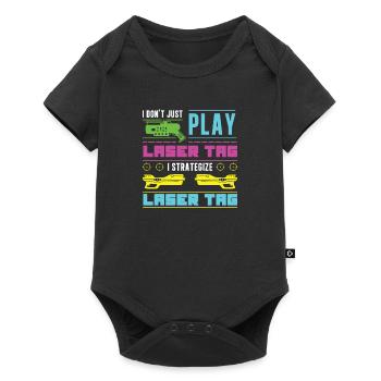 Laser Tag I don't just play, I plan a - Baby Premium short-sleeve bodysuit - black - Front