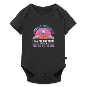 Flipper Tilted Attitude Funny pinball machine in the - Baby Premium short-sleeve bodysuit - black - Front