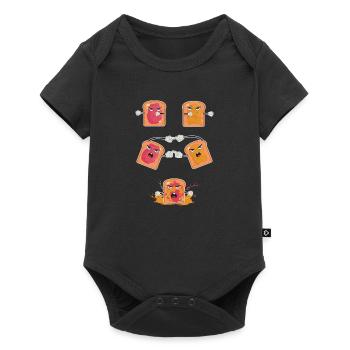 Collation amusante avec fusion de beurre d’arachide et de gelée - Body à manches courtes Premium Bébé - noir - Devant