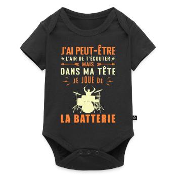 In my head I'm playing drums - Baby Premium short-sleeve bodysuit - black - Front