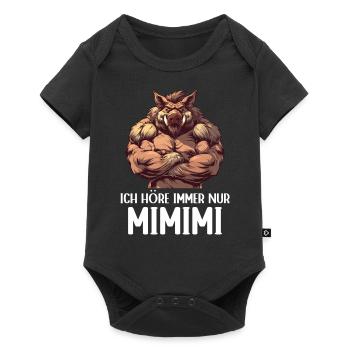 Wildschwein Ich höre immer nur Mimimi Wildnis Wald - Baby Premium Kurzarmbody - Schwarz - Vorne