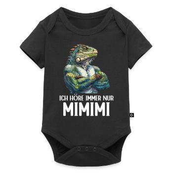 Grüner Leguan Reptilien Ich höre immer Mimimi - Baby Premium Kurzarmbody - Schwarz - Vorne