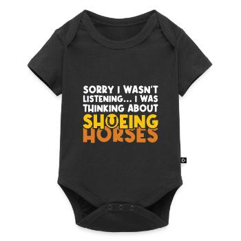 Shoeing Horses Farrier Horse Hooves Funny Saying - Baby Premium short-sleeve bodysuit - black - Front