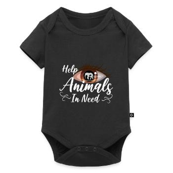 Help Animals Rescue Cats and Dogs Animal Shelter - Baby Premium short-sleeve bodysuit - black - Front