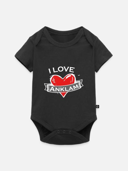 Anklam - Ich liebe Stadtnamen in Tattoo Stil - Baby Premium Kurzarmbody - Schwarz