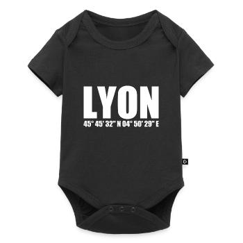 Coordonnées de Lyon - Body à manches courtes Premium Bébé - noir - Devant