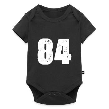 84 Zahl Trikot - Baby Premium Kurzarmbody - Schwarz - Vorne