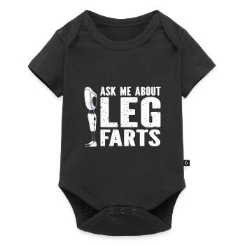 Artificial leg design for leg prostheses - Baby Premium short-sleeve bodysuit - black - Front