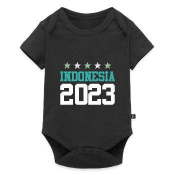 Indonesia 2023 - Baby Premium short-sleeve bodysuit - black - Front