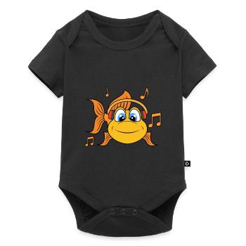 Écouteurs de musique Goldfish Clef - Body à manches courtes Premium Bébé - noir - Devant
