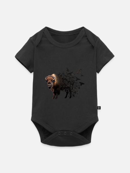 Bison - Baby Premium Kurzarmbody - Schwarz