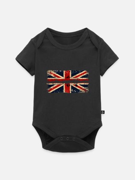Great Britain Flag Union Jack Flag London UK - Baby Premium short-sleeve bodysuit - black