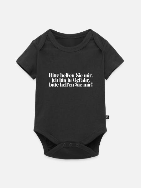 Bitte helfen Sie mir, ich bin in Gefahr! - Baby Premium Kurzarmbody - Schwarz