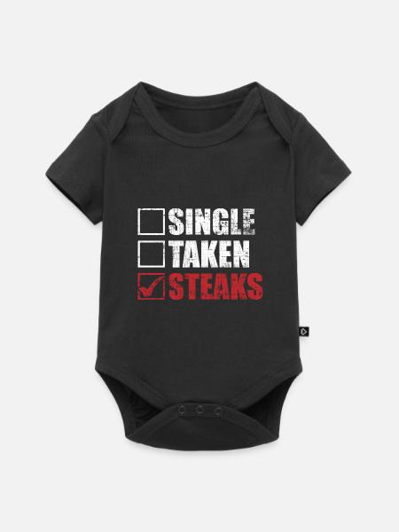 Steak Fleisch - Baby Premium Kurzarmbody - Schwarz