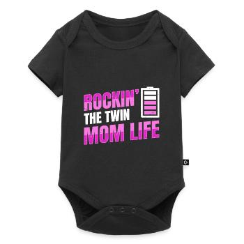 Rockin' the Twin Mom life Design für eine Mutter - Baby Premium Kurzarmbody - Schwarz - Vorne