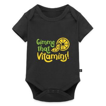 Gimme Vitamins Ironic Jus de citron Agrumes - Body à manches courtes Premium Bébé - noir - Devant