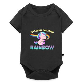 Einhorn-regenbogen Lgbt - Baby Premium Kurzarmbody - Schwarz - Vorne
