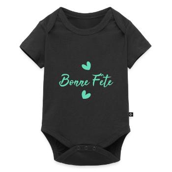 FÊTE DES MÈRES. BONNE FÊTE MAMAN. MAMAN. JE T'AIME - Body à manches courtes Premium Bébé - noir - Devant