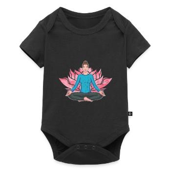 Lotus Blossom Spiritual Yogi Cadeau Yoga - Body à manches courtes Premium Bébé - noir - Devant