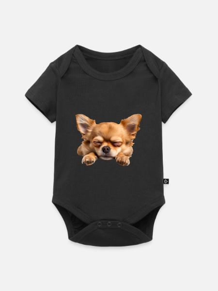 Chihuahua - Baby Premium Kurzarmbody - Schwarz