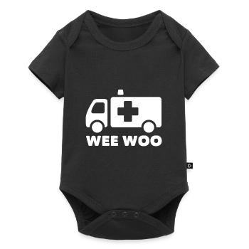 Rettungswagen Sanitäter - Baby Premium Kurzarmbody - Schwarz - Vorne