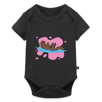 Mignon loutre animal amoureux des animaux cadeau loutre - Body à manches courtes Premium Bébé - noir - Devant
