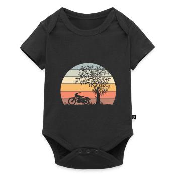 MOTORCYCLE OFF-ROAD SUNSET BIKE - Baby Premium short-sleeve bodysuit - black - Front