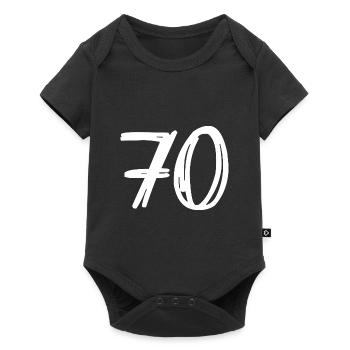 70 YEARS. 70TH ANNIVERSARY. BIRTHDAY 70 YEARS. 70 - Baby Premium short-sleeve bodysuit - black - Front